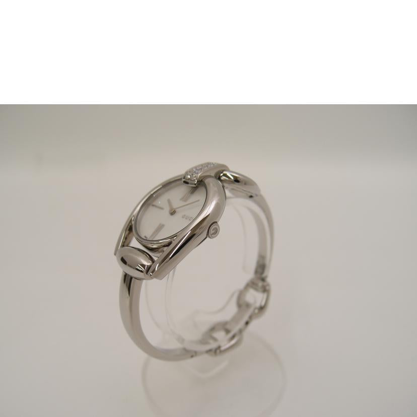 GUCCI グッチ/ホースビット・ホワイトシェル/12Pダイヤ/クオーツ/YA139504//16256534/Aランク/69