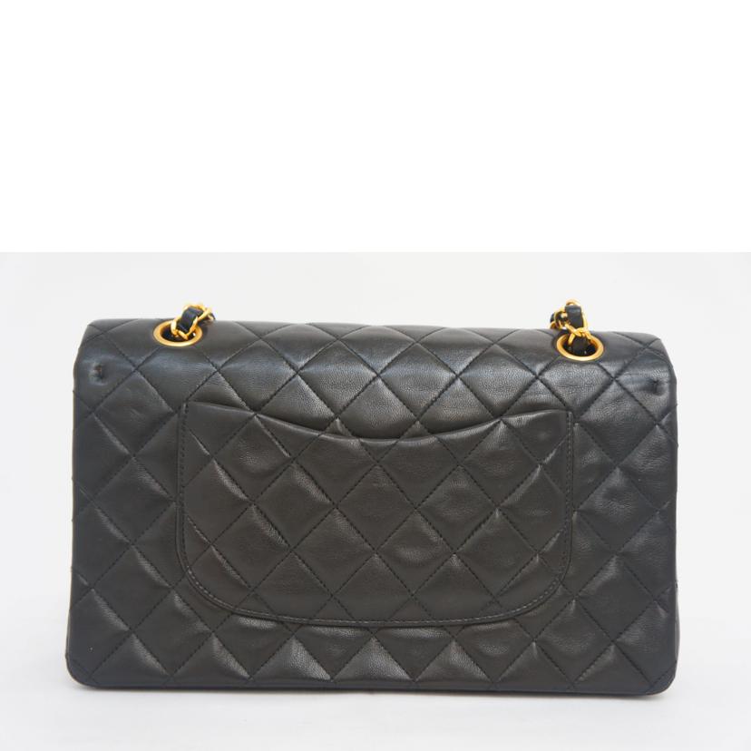 CHANEL シャネル/マトラッセ ラムスキンダブルフラップチェーン BLK/GLD//3498330/Bランク/09