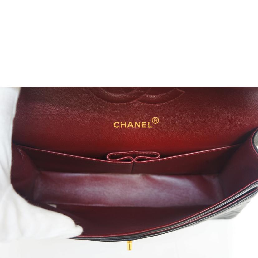 CHANEL シャネル/マトラッセ ラムスキンダブルフラップチェーン BLK/GLD//3498330/Bランク/09