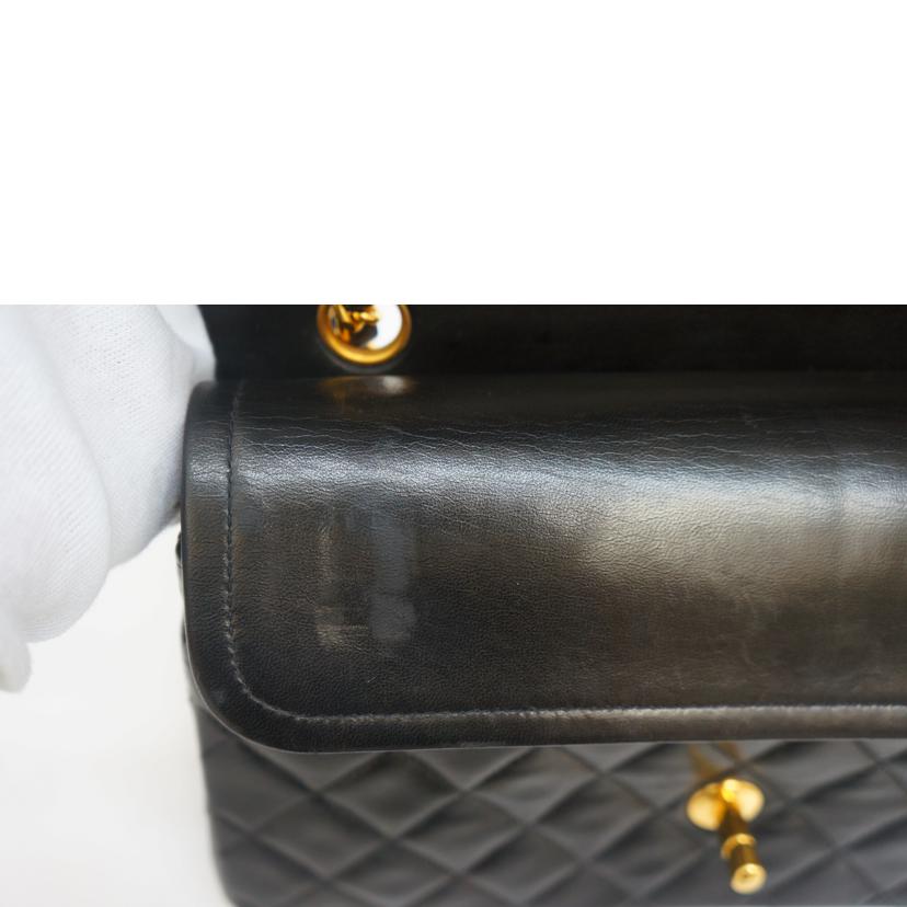 CHANEL シャネル/マトラッセ ラムスキンダブルフラップチェーン BLK/GLD//3498330/Bランク/09
