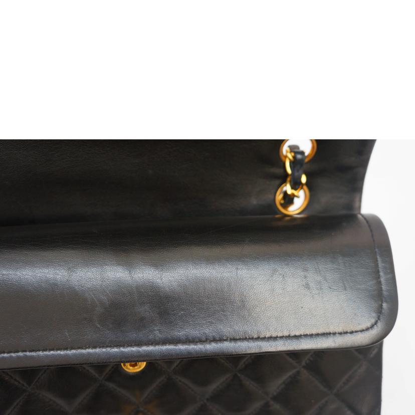 CHANEL シャネル/マトラッセ ラムスキンダブルフラップチェーン BLK/GLD//3498330/Bランク/09