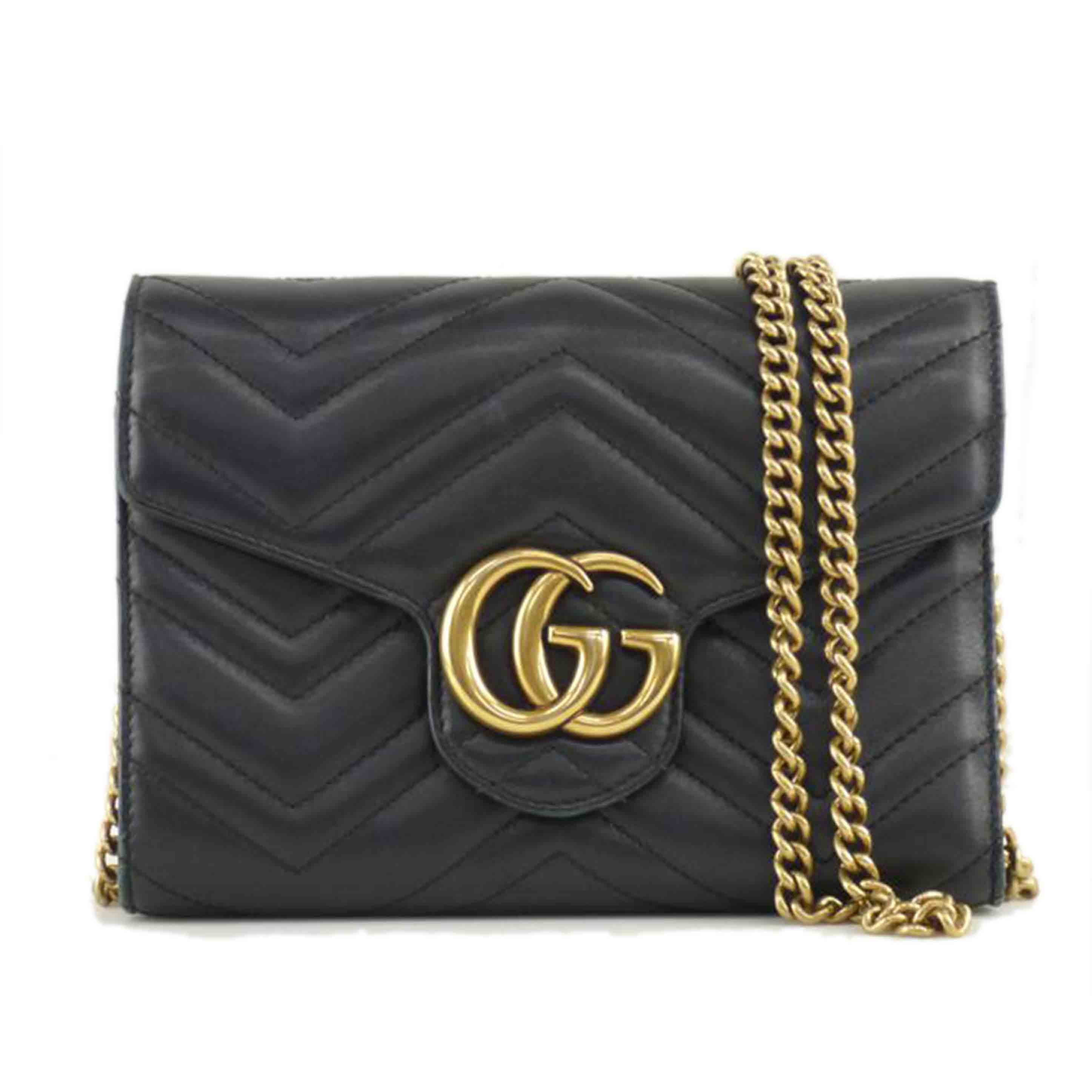 GUCCI グッチ/GGマーモントキルティングチェーンウォレット/474575//493***/Bランク/64