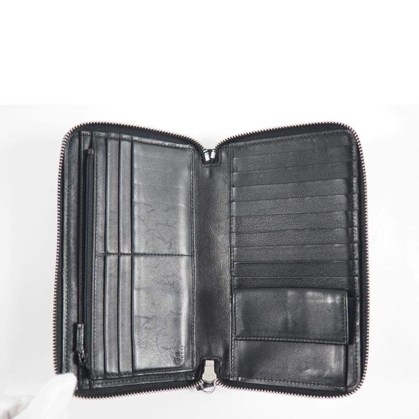 GUCCI グッチ/マイクログッチ シマ ラウンドファスナー長財布/391465//493075/ABランク/79