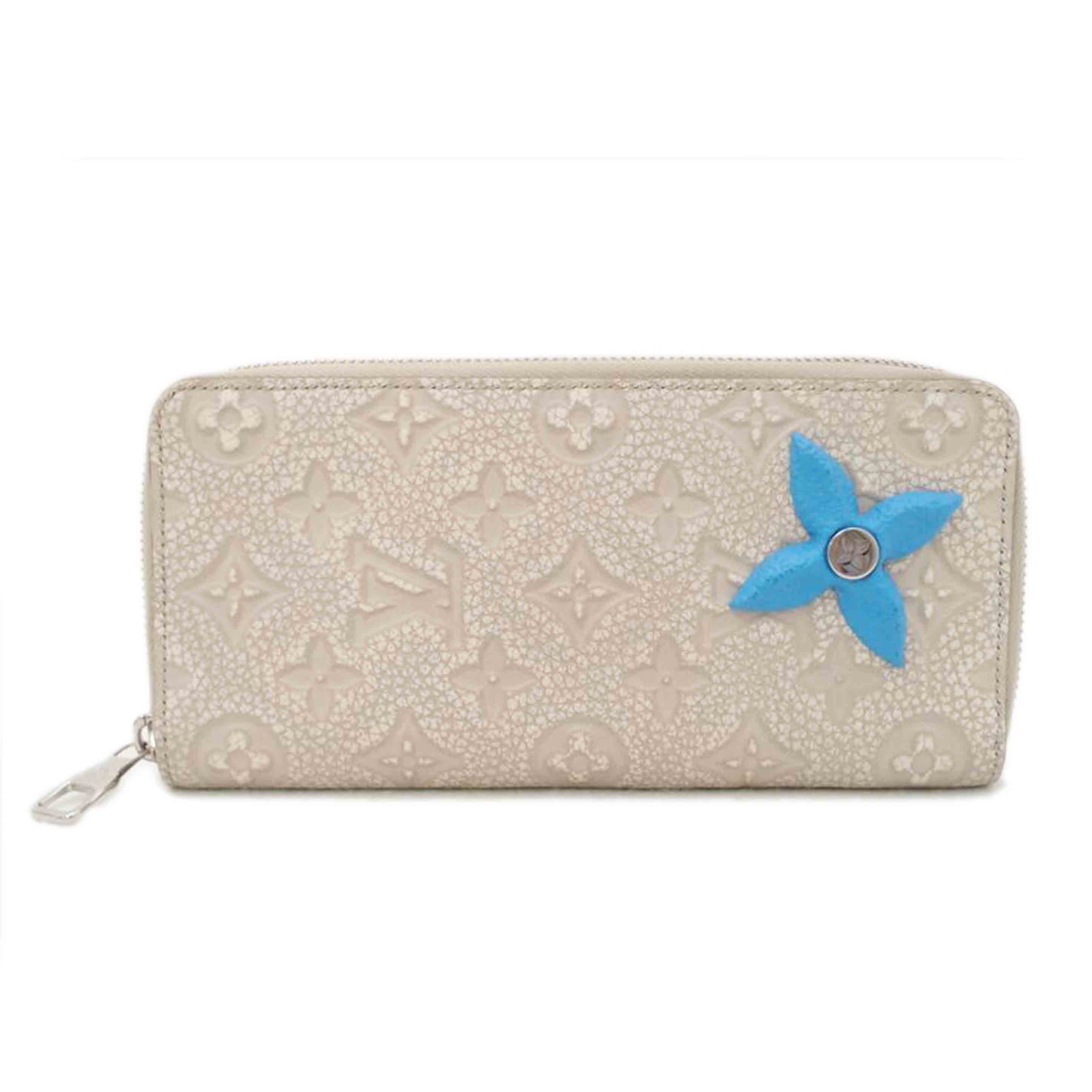 LOUIS VUITTON ルイヴィトン 2022年秋冬コレクション ラウンドファスナー長財布 チョークホワイト モノグラムエンボス レディース メンズ/ジッピーウォレット・ヴェルティカル/トリヨンクライミング/M81573//RFI****/Aランク/69