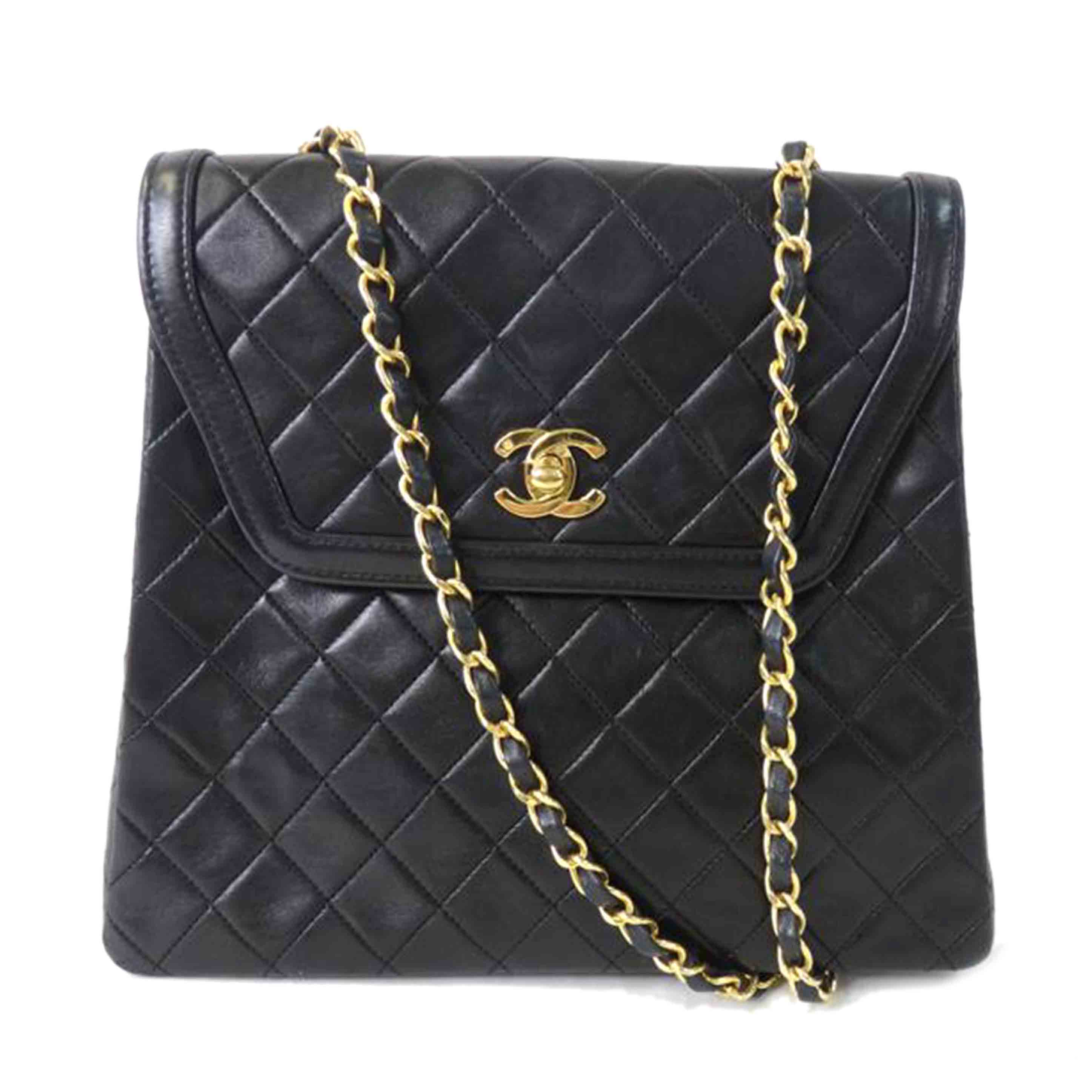 CHANEL シャネル/ココマークマトラッセチェーンショルダーバッグ/黒/ゴールド金具//164****/Bランク/84
