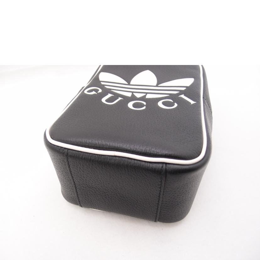 GUCCI グッチ アディダス ミニトップハンドバック 黒 メンズ レディース /adidasコラボ ハンドルバッグ/ブラック/702387//493***/Sランク/69
