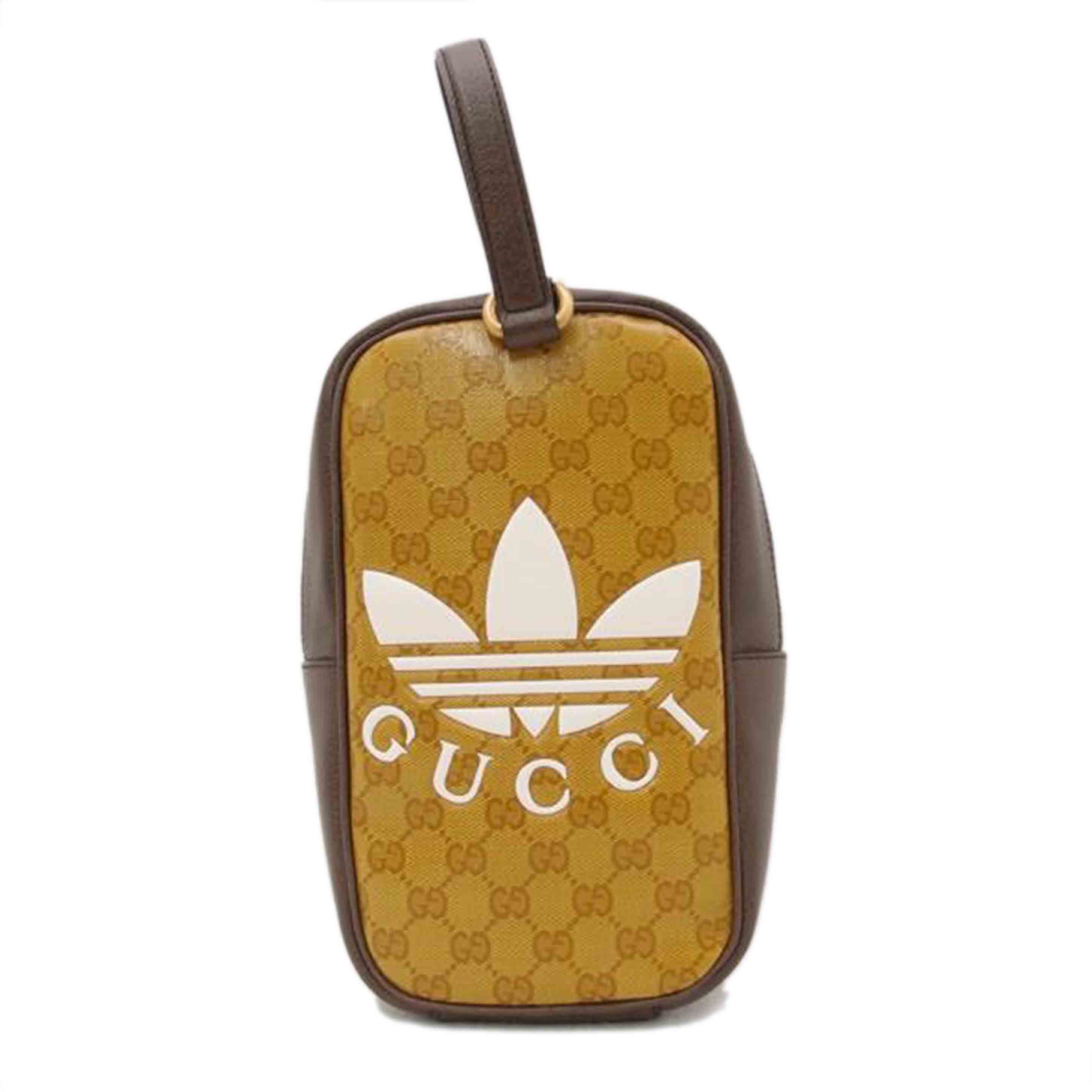 GUCCI グッチ アディダス ミニトップハンドバック 茶 GG レディース メンズ/adidasコラボ ハンドルバッグ/ブラウン/702387//493***/SAランク/69