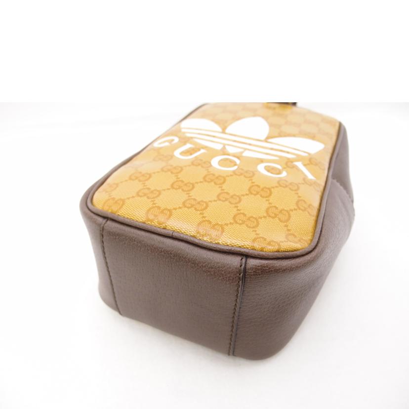 GUCCI グッチ アディダス ミニトップハンドバック 茶 GG レディース メンズ/adidasコラボ ハンドルバッグ/ブラウン/702387//493***/SAランク/69