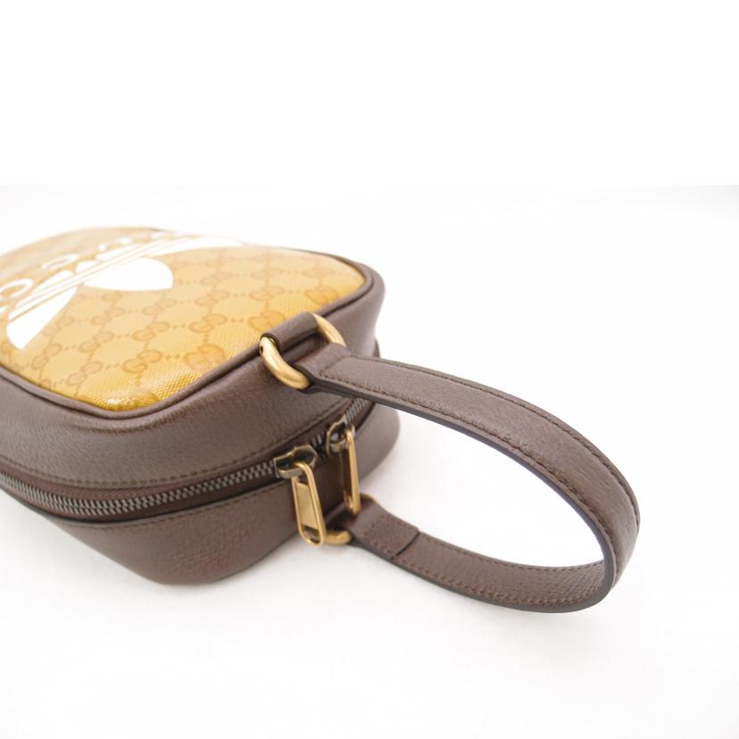GUCCI グッチ アディダス ミニトップハンドバック 茶 GG レディース メンズ/adidasコラボ ハンドルバッグ/ブラウン/702387//493***/SAランク/69