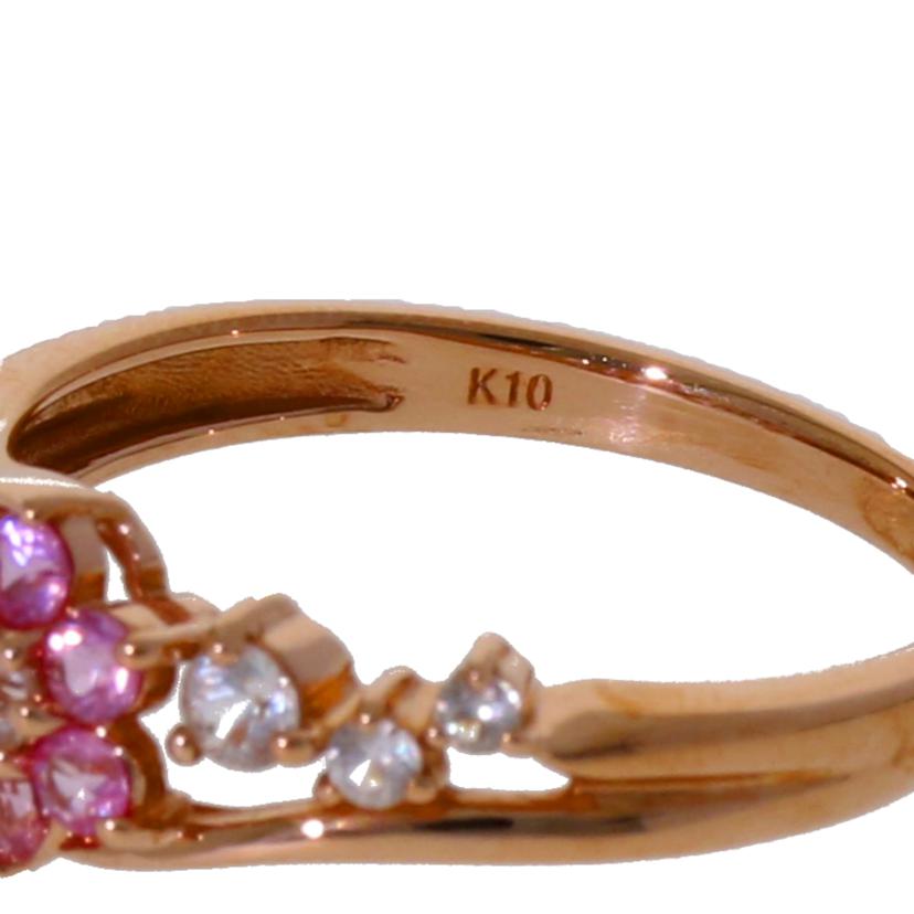 K10PG/K10PGホワイトサファイアリング#10.5/1.6//Aランク/75