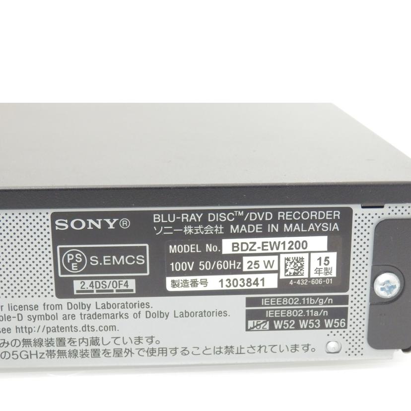 SONY ソニー/BD/HDDレコーダ-1TB/BDZ-EW1200//1303841/ABランク/88