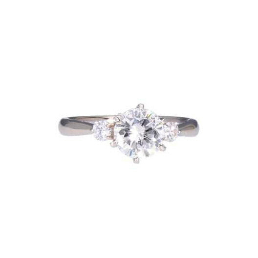 /◎ PT900ダイヤリング1.020/0.15ct//Aランク/75
