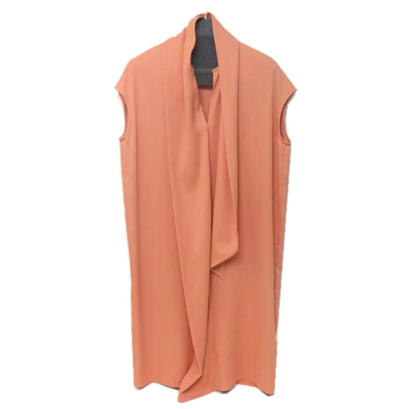 HERMES エルメス/ドレープ・ノースリーブワンピース/#34/サーモンピンク//Aランク/84