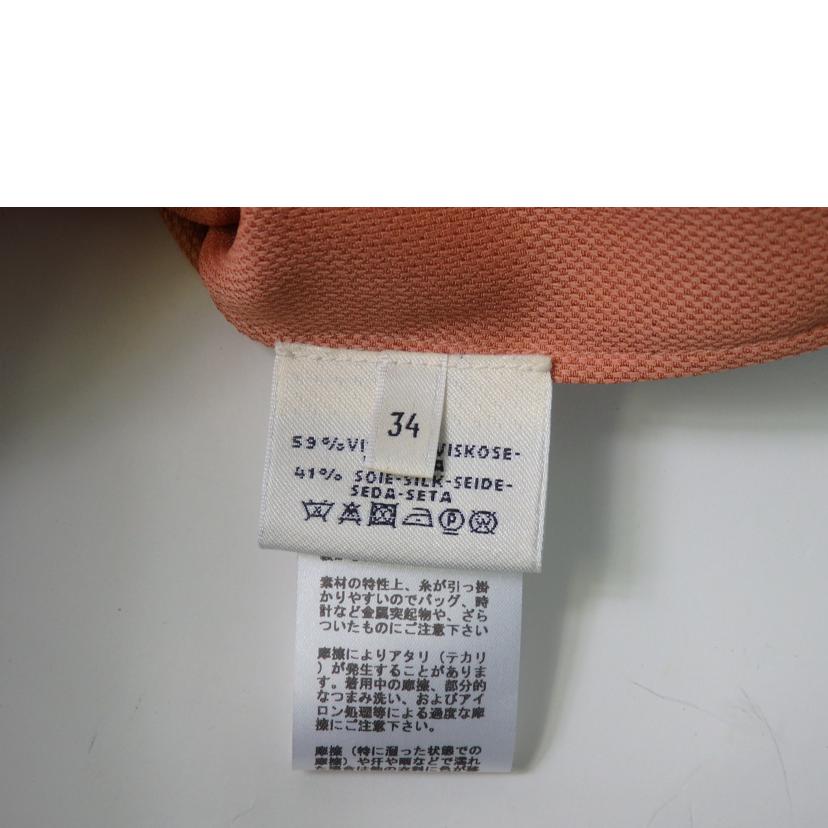 HERMES エルメス/ドレープ・ノースリーブワンピース/#34/サーモンピンク//Aランク/84