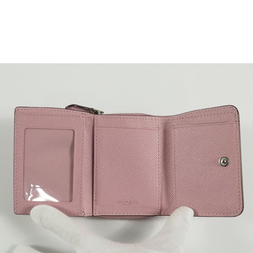 COACH コーチ/スモールトライフォールドウォレット/クロスグレイン/ピンク/F37968//Bランク/79