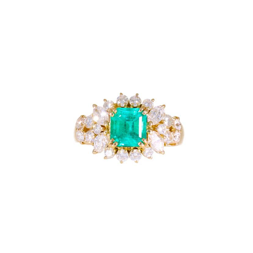 /◎ K18エメラルダイヤドリング1.576/D1.422ct//Aランク/75