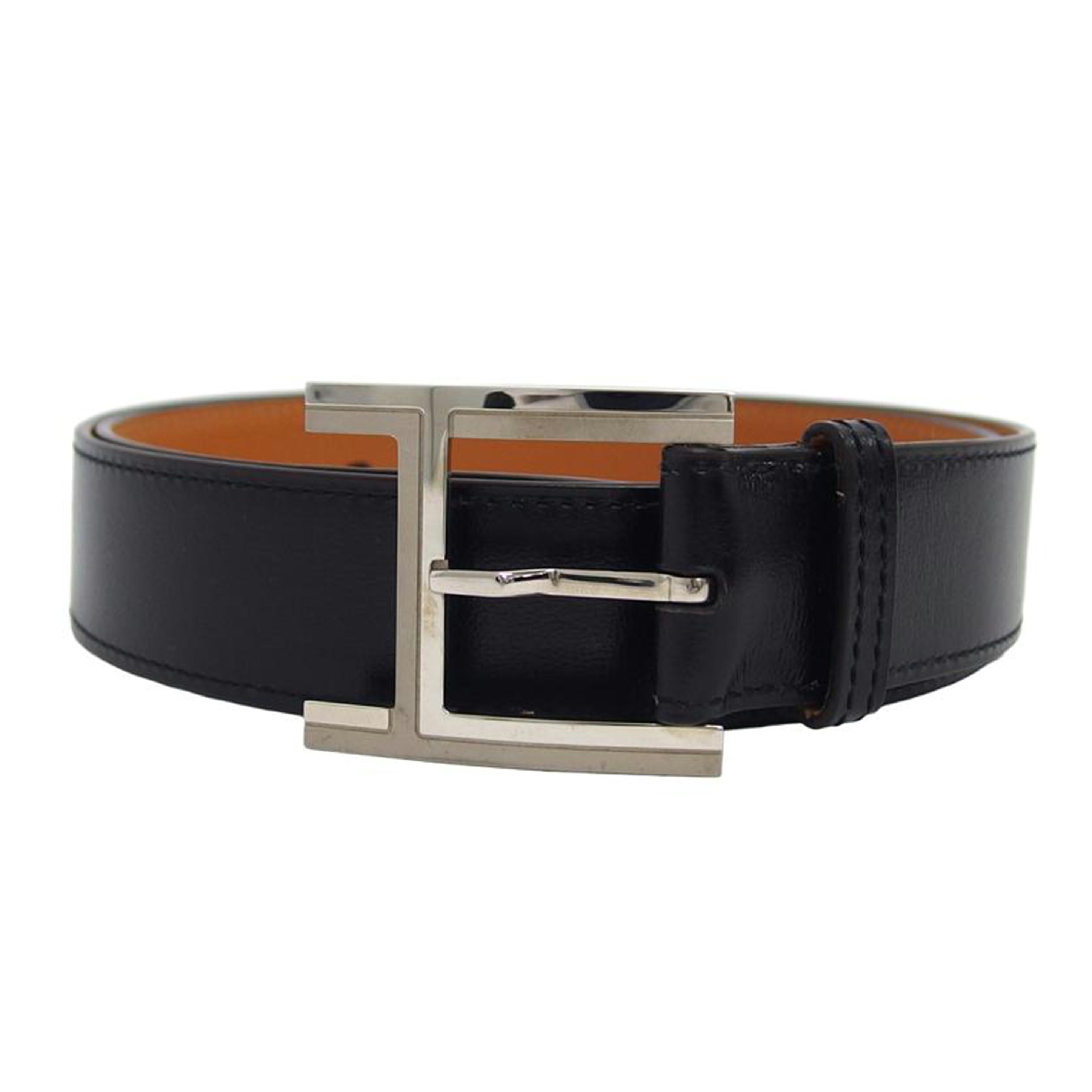 HERMES エルメス/Hバックル/シルバー金具レザーベルト/ブラック//D F********/ABランク/04