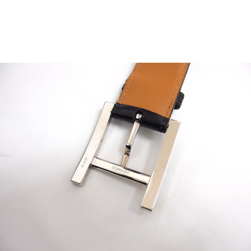 HERMES エルメス/Hバックル/シルバー金具レザーベルト/ブラック//D F********/ABランク/04