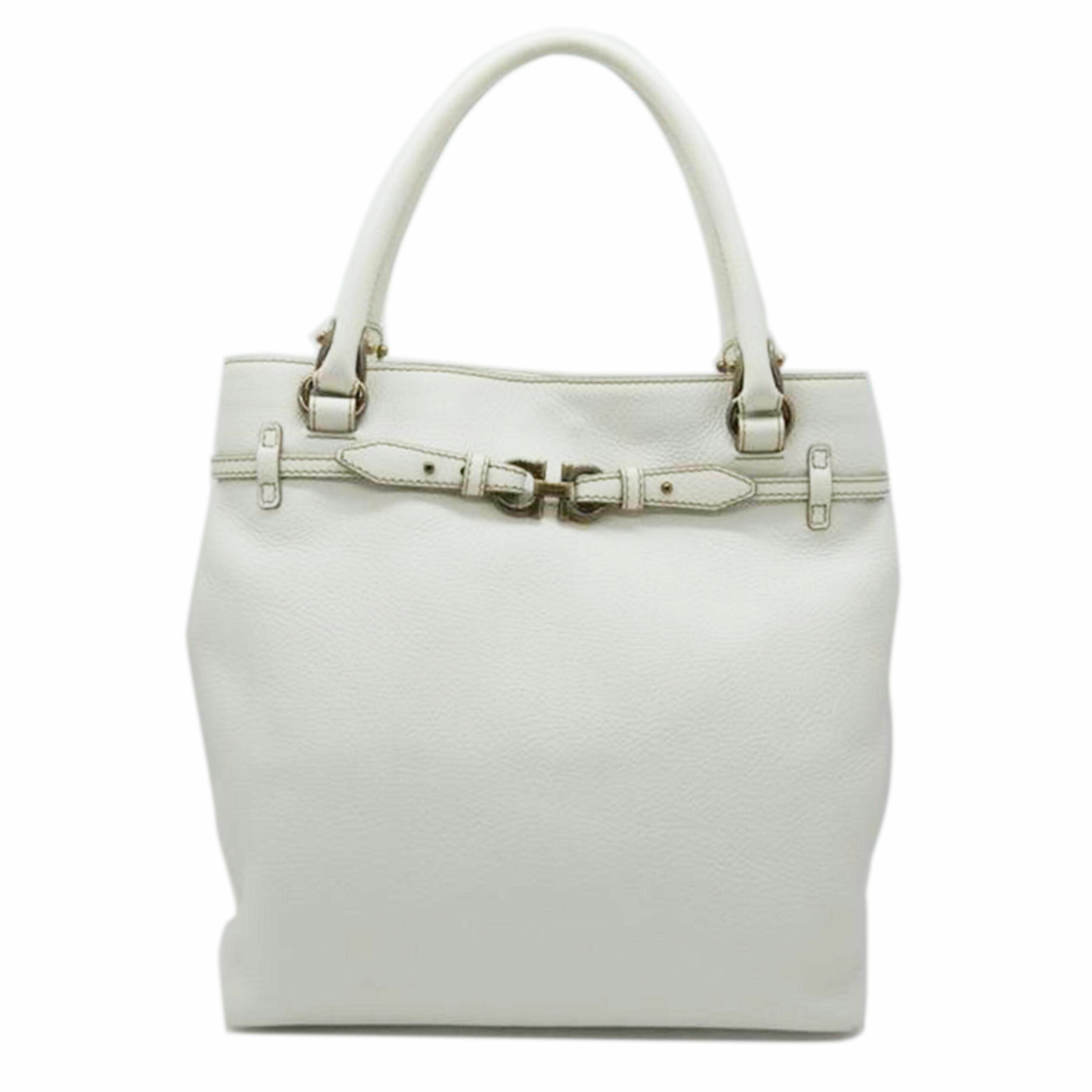 S.Ferragamo サルバトーレフェラガモ/ガンチーニ/レザートートバッグ/ホワイト/DY-2 B924//Aランク/02