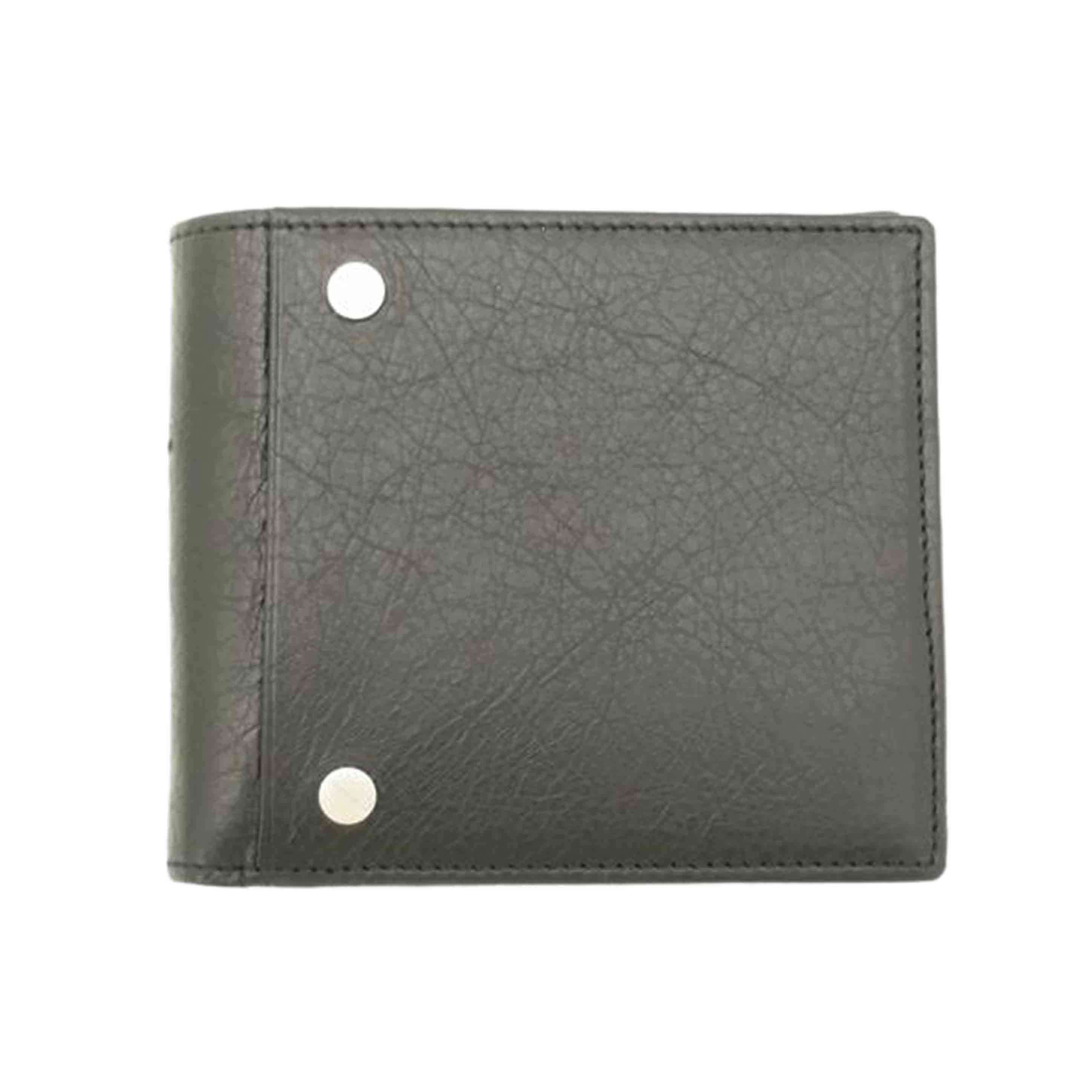 BALENCIAGA バレンシアガ 黒 メンズ スタッズ/レザー二つ折り札入れ/ブラック/286089//203**/SAランク/69