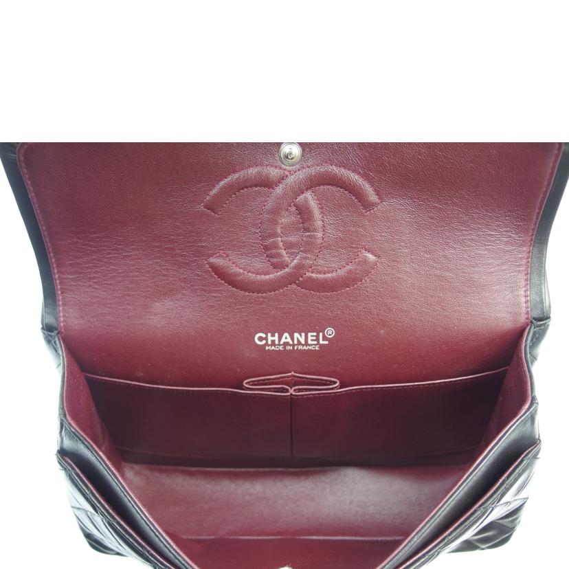 CHANEL シャネル/ラムスキンマトラッセWフラップチェーンショルダー25/シルバー金具/A01112//7730070/ABランク/83