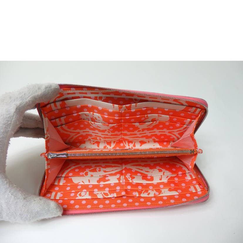 HERMES エルメス/ エプソンアザップシルクイン/ヴォーエプソン/ラウンドファスナー/ピンク//C刻印 TS007/Bランク/84