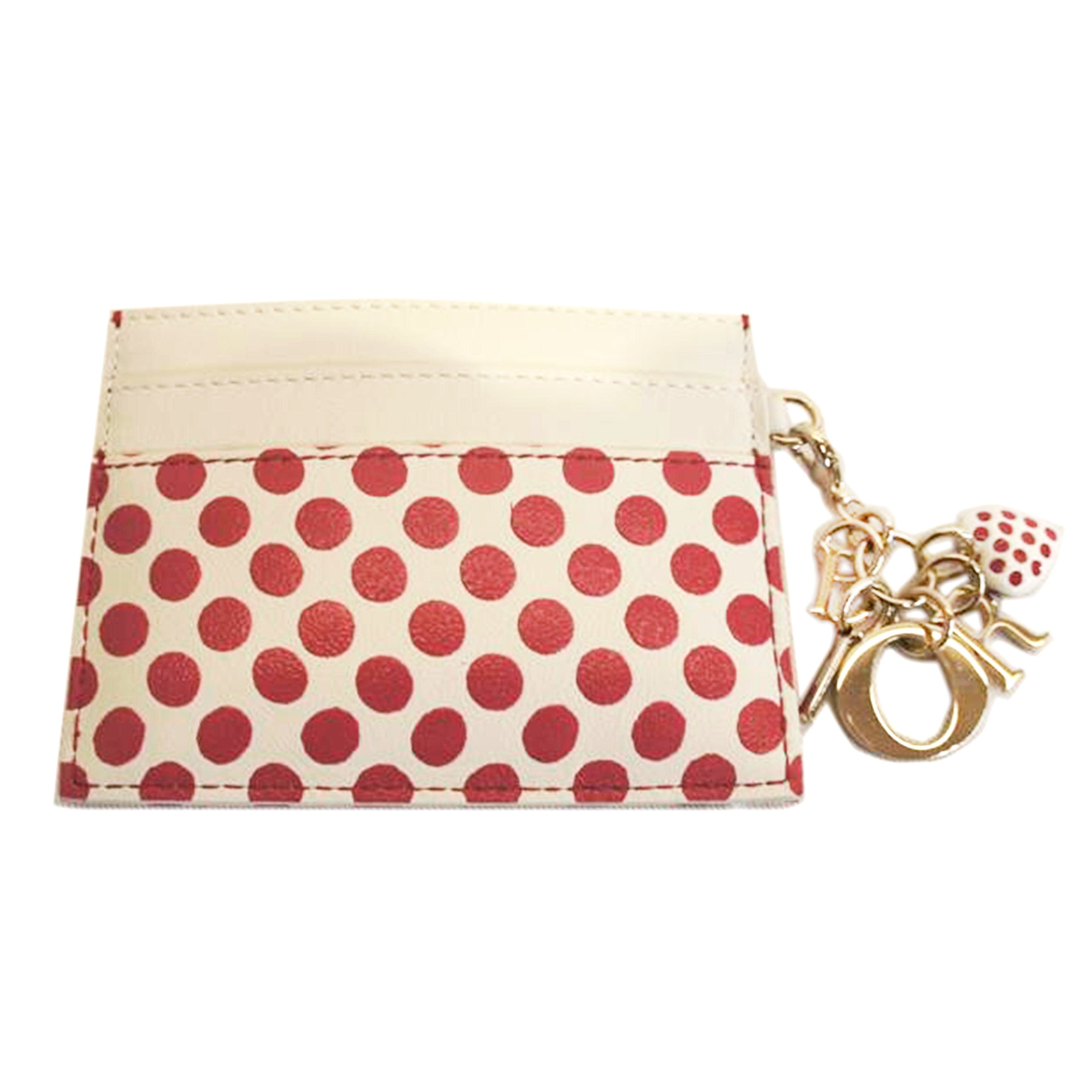 Dior ディオール/カードホルダードットチャーム付//MA-0260/Aランク/92