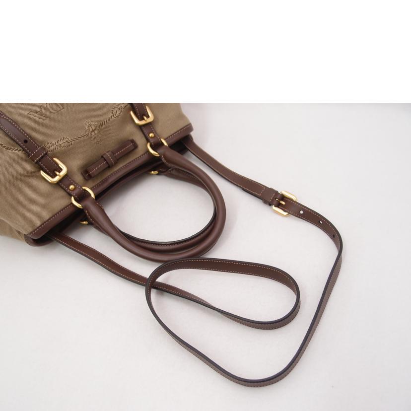 PRADA プラダ ハンドバッグ トートバック ハンドバッグ 肩掛け 斜め掛け キャンバス 茶 レディース/ジャガードロゴ2wayトート/ブラウン/1BA841//204/SAランク/69