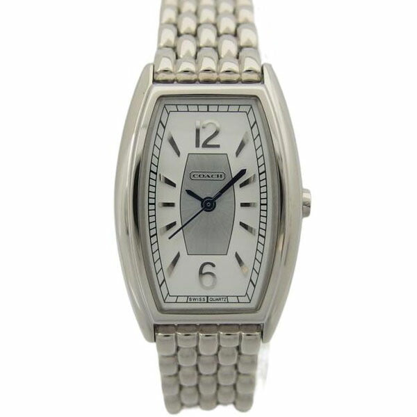 COACH コーチ/スクエア/シルバーホワイト文字盤レディースウォッチ/クォーツ// CA28.7.14.0372/Aランク/04