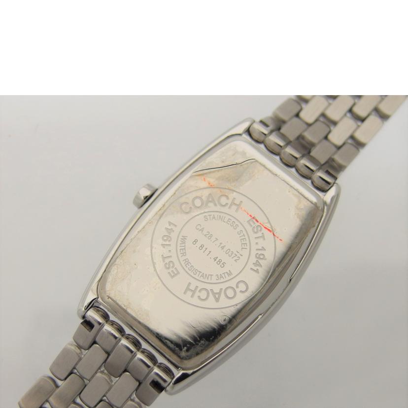 COACH コーチ/スクエア/シルバーホワイト文字盤レディースウォッチ/クォーツ// CA28.7.14.0372/Aランク/04