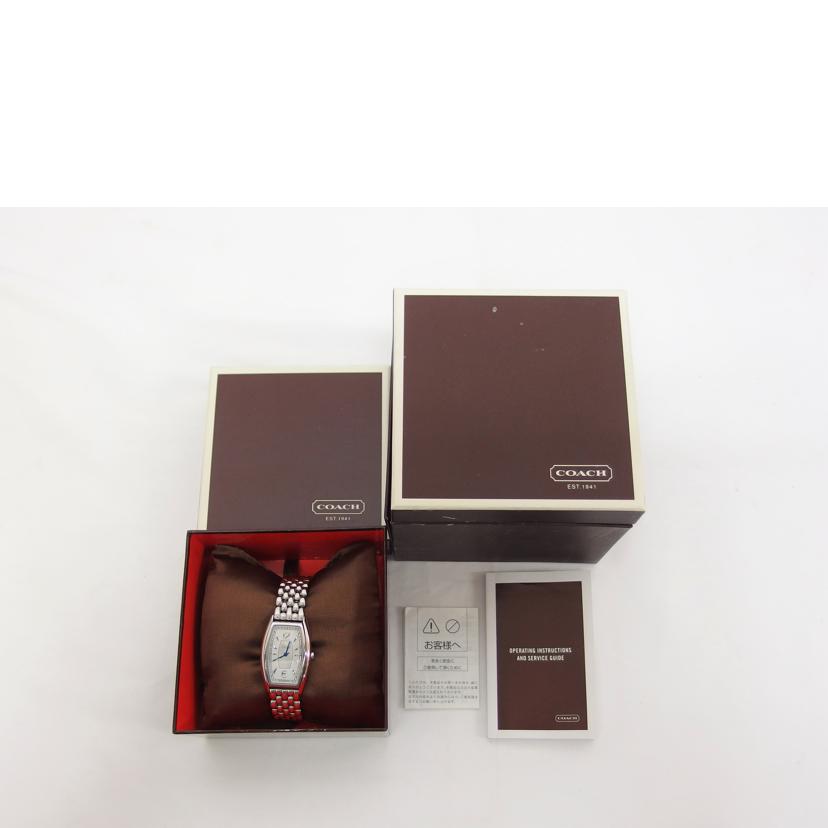 COACH コーチ/スクエア/シルバーホワイト文字盤レディースウォッチ/クォーツ// CA28.7.14.0372/Aランク/04