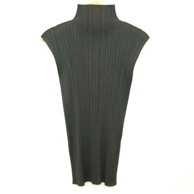 PLEATS PLEASE イッセイミヤケ プリーツプリーズ/ボトルネックノースリーブプリーツカットソー DGRY/PP04-JK603//ABランク/09