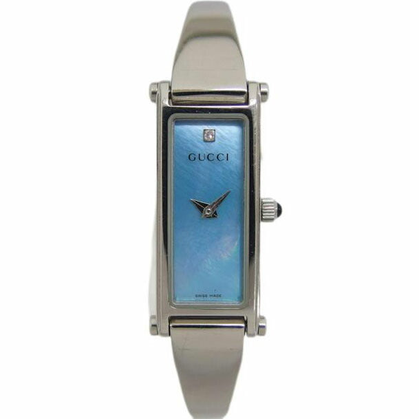 GUCCI グッチ/1Pダイヤ/ブルー文字盤/バングルウォッチ/クォーツ/1500L//0720/1999/ABランク/04