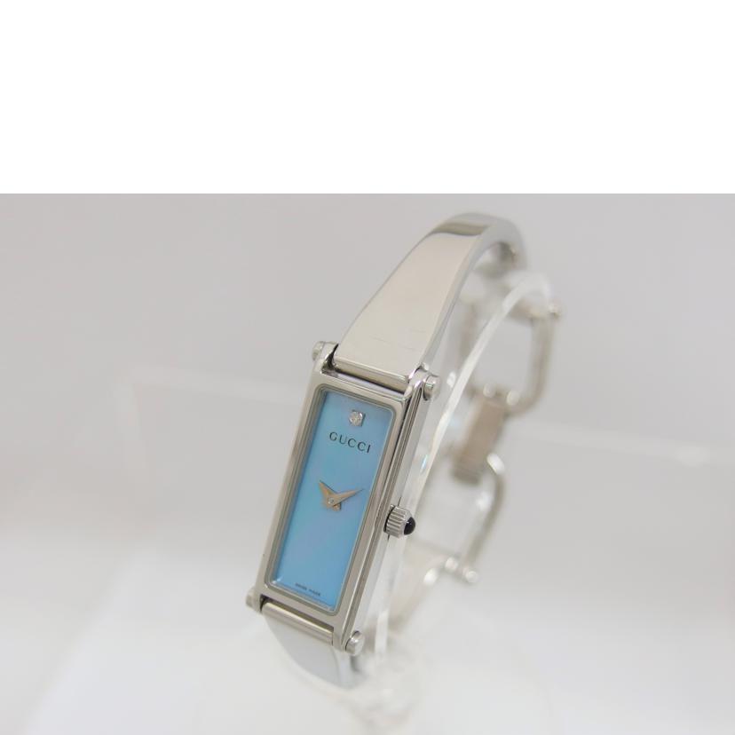 GUCCI グッチ/1Pダイヤ/ブルー文字盤/バングルウォッチ/クォーツ/1500L//0720/1999/ABランク/04