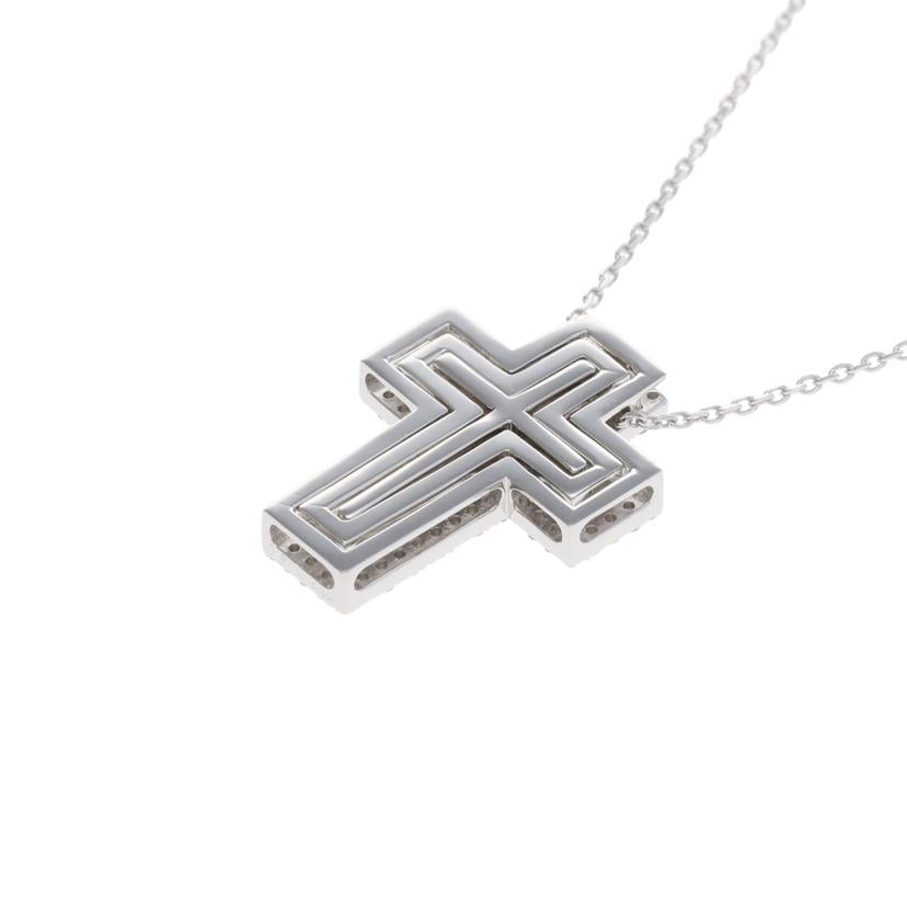 /◎ K18WGダイヤネックレス0.50/0.35/0.15ct//Aランク/75