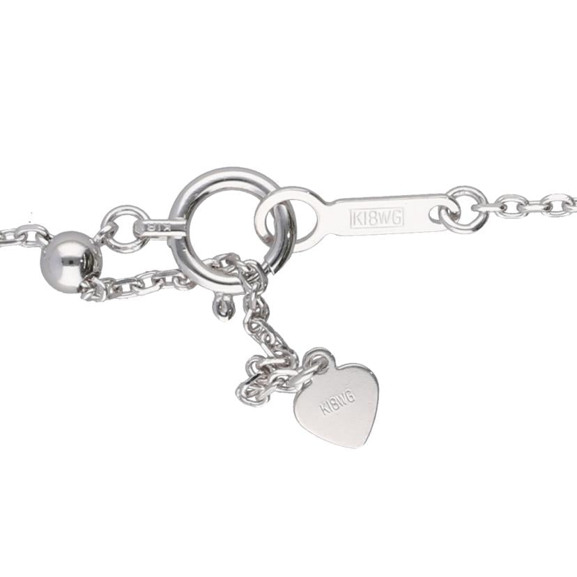 /◎ K18WGダイヤネックレス0.50/0.35/0.15ct//Aランク/75