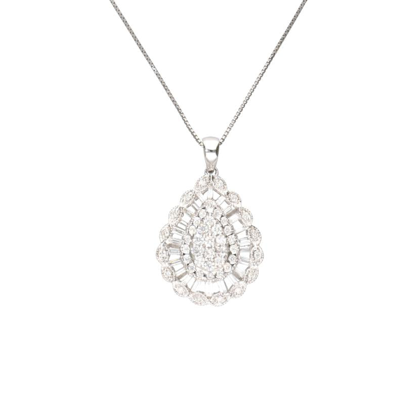 /◎ K18WGダイヤネックレス1.00ct//Aランク/75