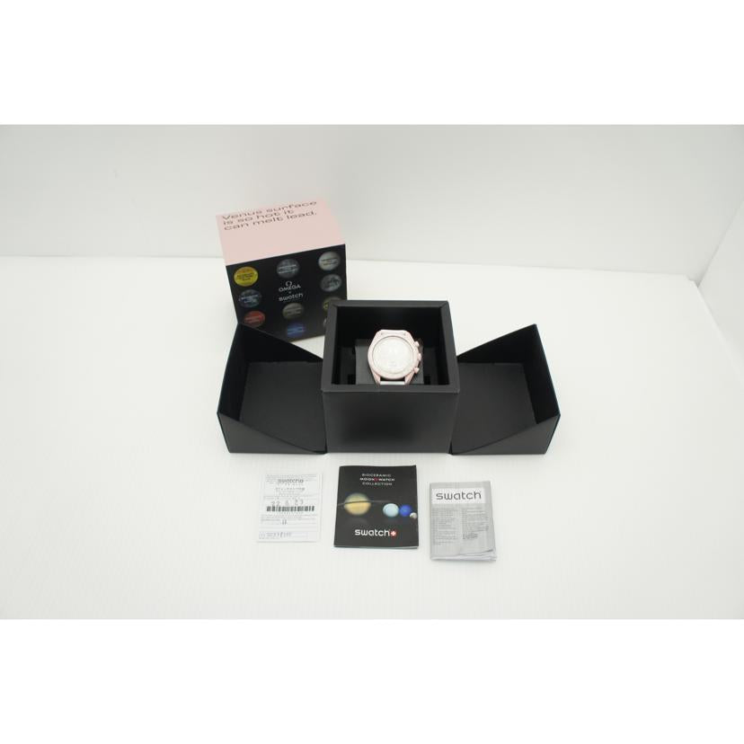 OMEGA×swatch オメガ×スウォッチ バイオセラミック クロノグラフ レディース/ムーンスウォッチ/MISSION TO VENUS/クオーツ/SO33P100//SAランク/75