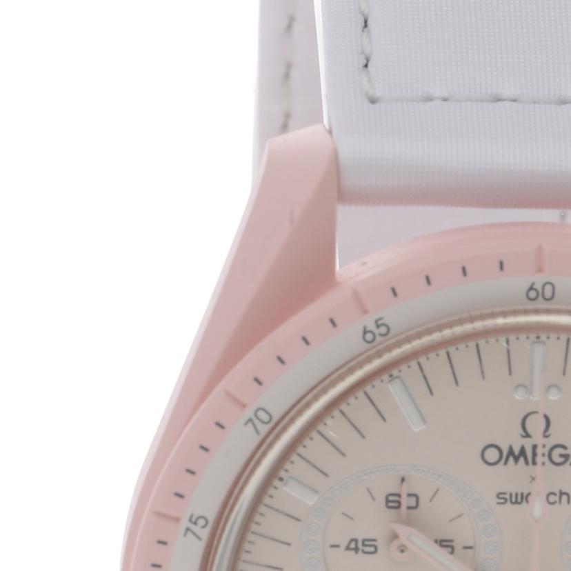 OMEGA×swatch オメガ×スウォッチ バイオセラミック クロノグラフ レディース/ムーンスウォッチ/MISSION TO VENUS/クオーツ/SO33P100//SAランク/75