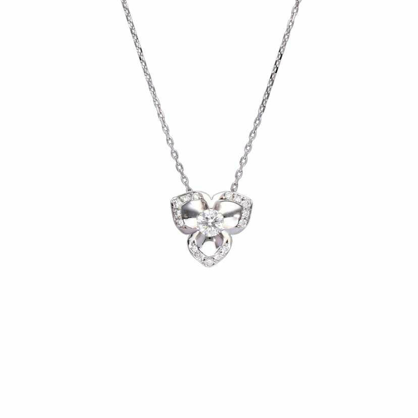 / K18WGダイヤネックレス0.20/0.09ct//Aランク/75