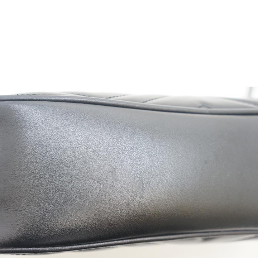 GUCCI グッチ/GGマーモントミニショルダー BLK/GLD/447632 //486628/ABランク/09