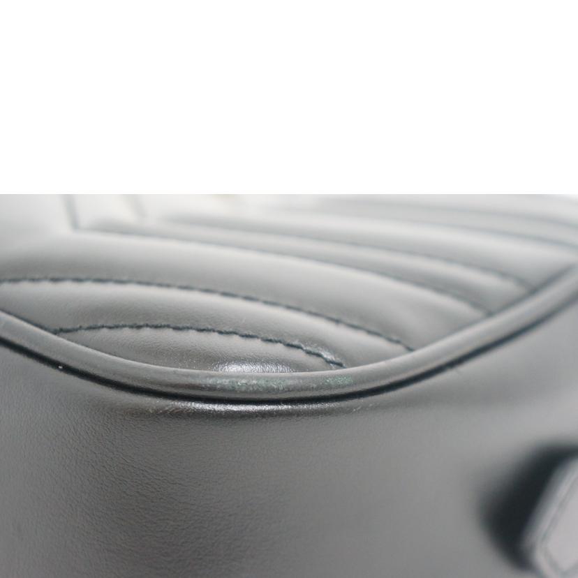 GUCCI グッチ/GGマーモントミニショルダー BLK/GLD/447632 //486628/ABランク/09