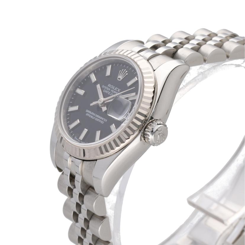 ROLEX ロレックス 腕時計 2009年頃製造 新品仕上済 SS×WG K18WG V番 レディース /デイトジャスト・レディース・ブラック/V番/179174//V008911(2009)/Aランク/75