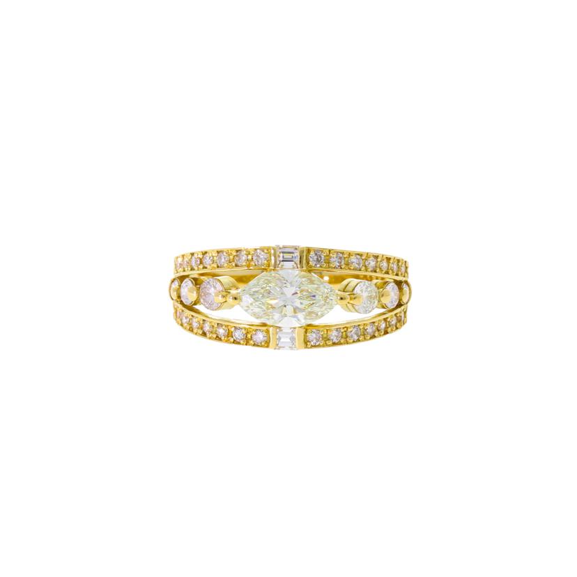 / ◎K18ダイヤリング0.700/0.60ct//Aランク/75