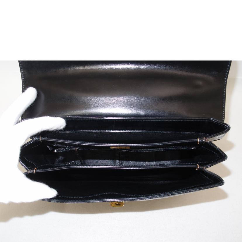 BALLY バリー ハンドバッグ 黒 ゴールド金具 レディース /クロコ調ハンド/ブラック//Aランク/69