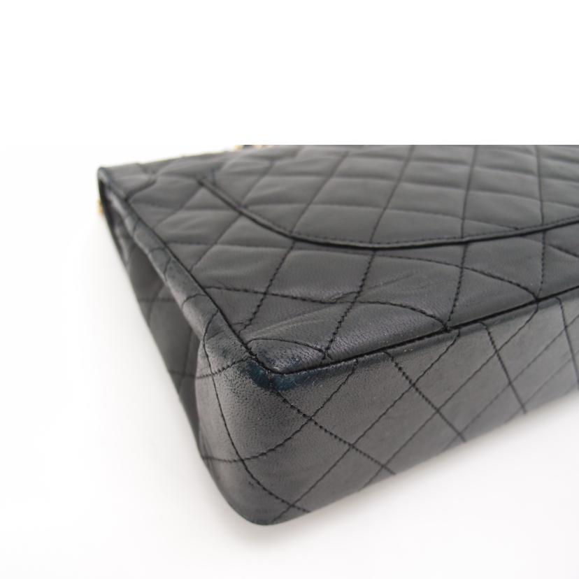 CHANEL シャネル ヴィンテージ ショルダー Wフラップ ココマーク 斜め掛け レザー ブラック 0番台 1980年代製造 横サイズ26cm/マトラッセ26ラムスキン・パリ限定チェーンショルダー//0467290/ABランク/69