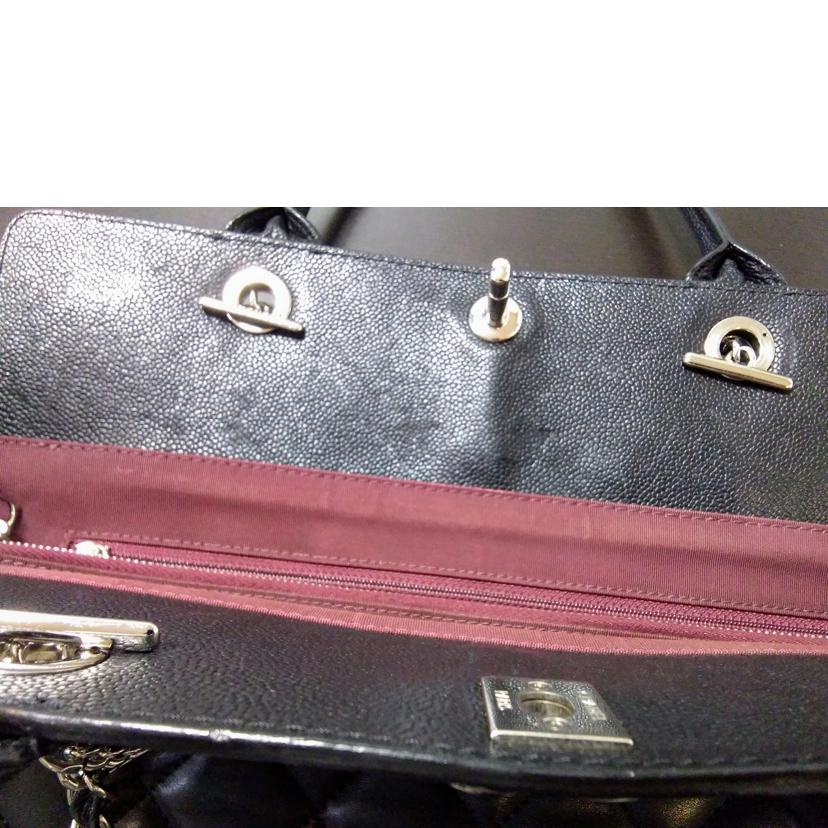 CHANEL/マトラッセ レザー 2WAY ハンド ブラック シルバー金具//19122081/ABランク/15