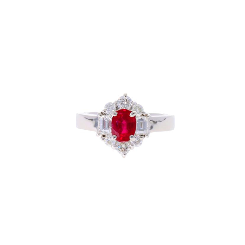 / ◎PT900ルビーダイヤリングR1.02/D0.74ct//Aランク/75