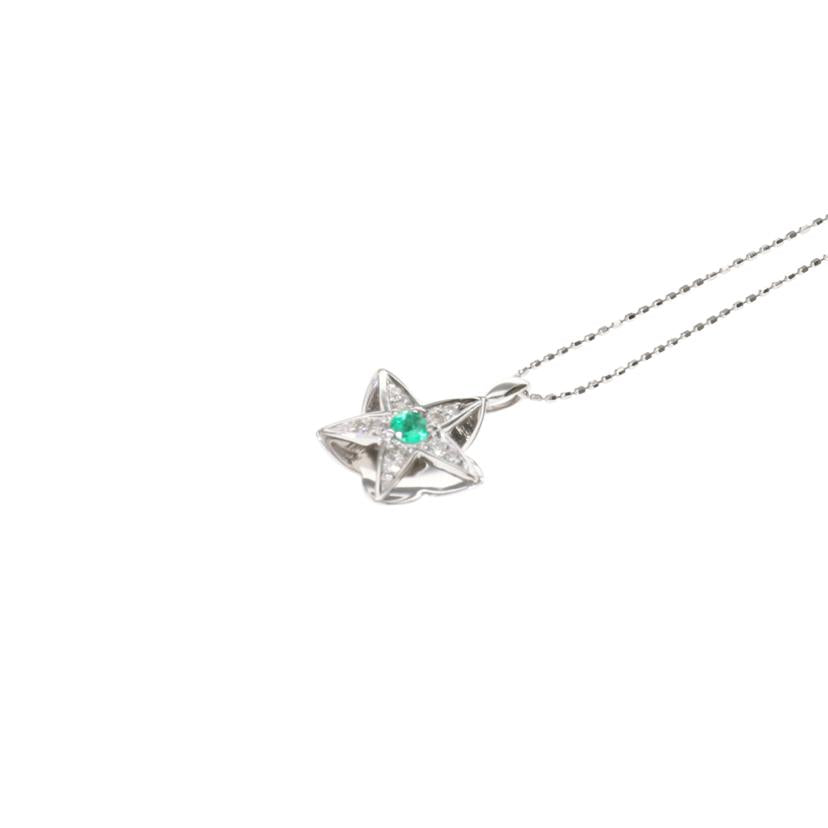 /K18WGエメダイヤネックレス0.1/0.1//Aランク/75