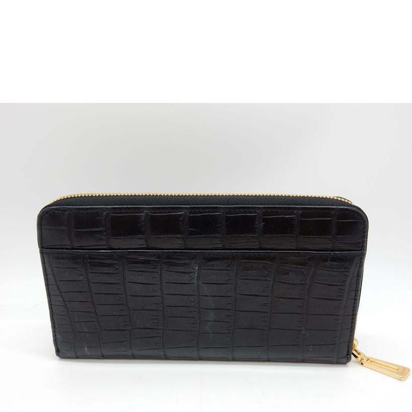 LEATHER JEWELS レザージュエルズ/クロコ/レザー/ラウンドファスナー/長財布/ブラック/AV-3692//ABランク/02
